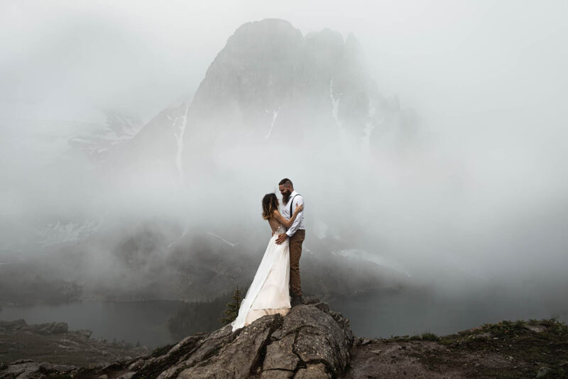 Backcountry heli Elopement Photographers